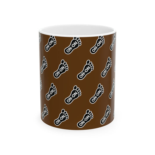 WAH3 Brown On-On Foot Ceramic Mug - 11oz & 15oz