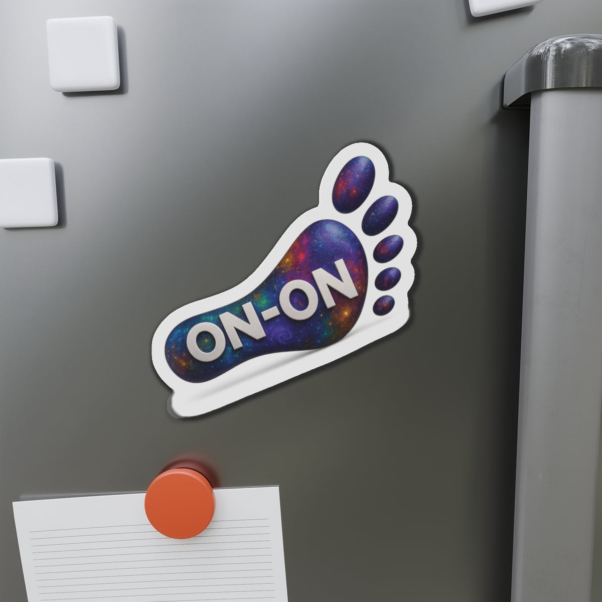 Cosmic On-on Footprint Die-Cut Magnet | Fun Decor for Fridge, Office, or Locker | Perfect Gift for Space Lovers, Kids, and Students