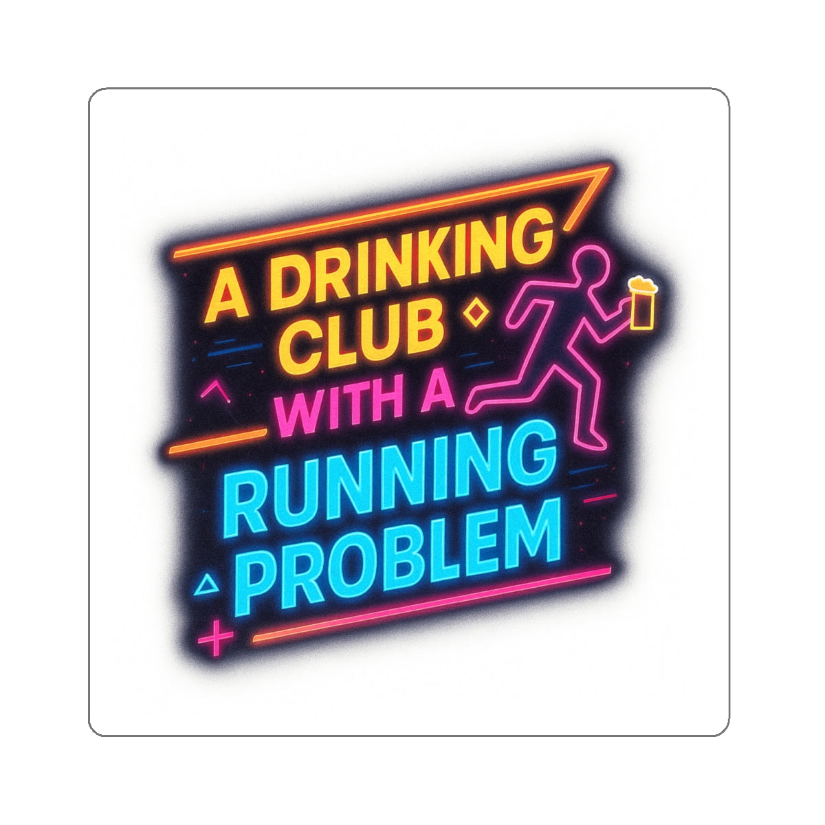 WAH3 Neon Drinking Club Die-Cut Stickers