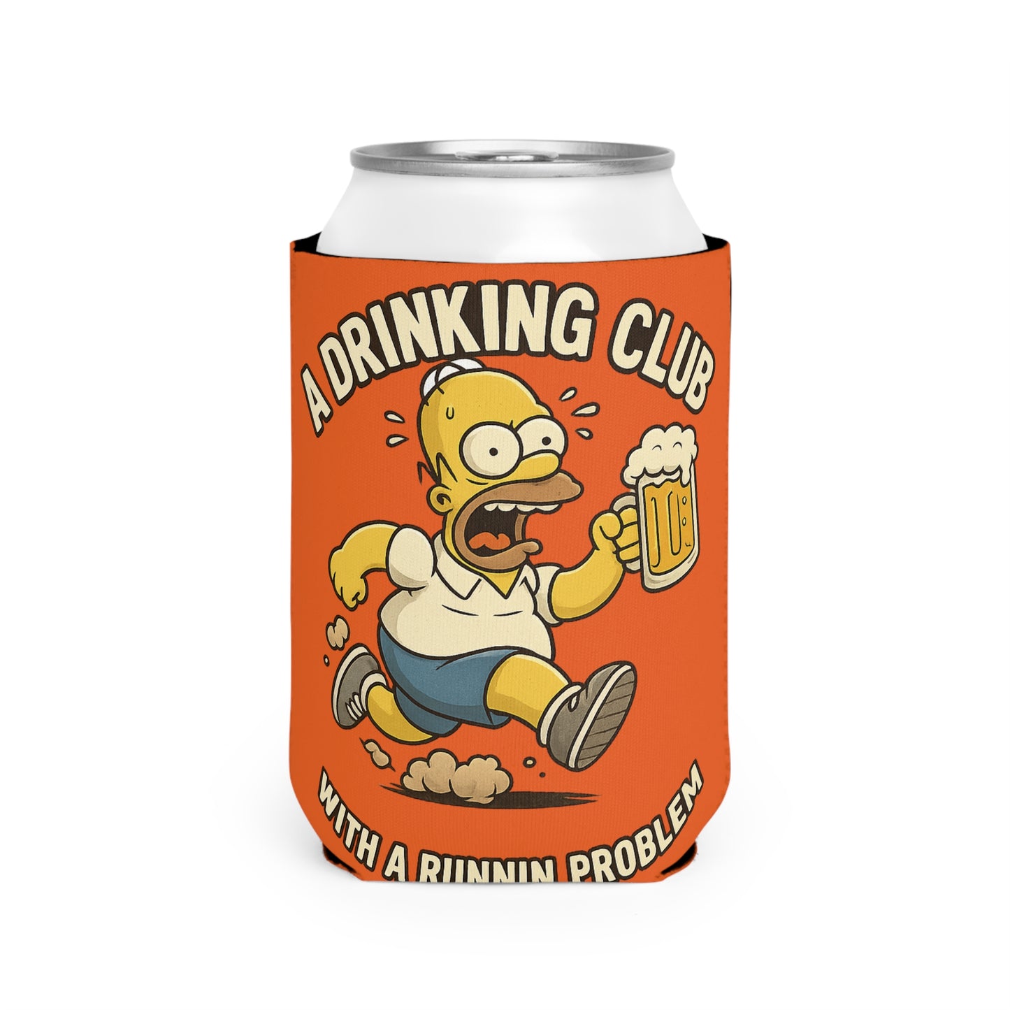 WAH3 Orange Tropic Simpsons Runnin Parody Funny Can Cooler Sleeve, Beverage Insulator for Parties, Novelty Gift for Beer Lovers, Unique Wedding Favor, Summer BBQ Accessory