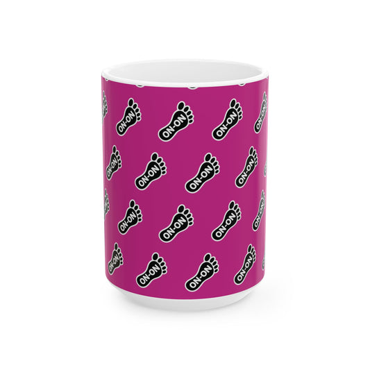 WAH3 Pink On-On Foot Ceramic Mug - 11oz & 15oz