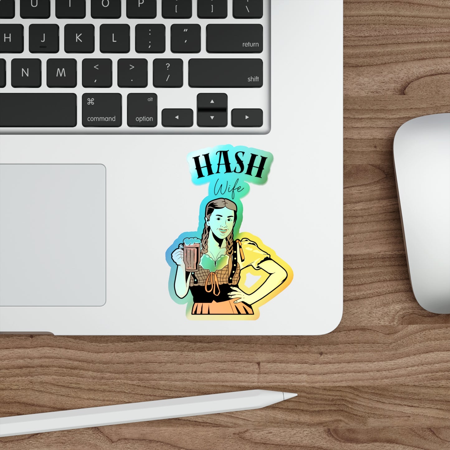 Holographic WAH3 Hash Wife Die-Cut Stickers for Fun & Personal Expression