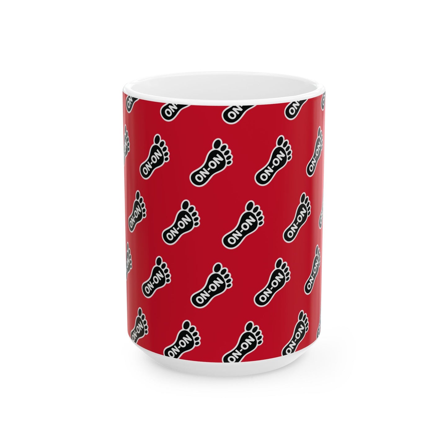 WAH3 Red On-On Foot Ceramic Mug - 11oz & 15oz