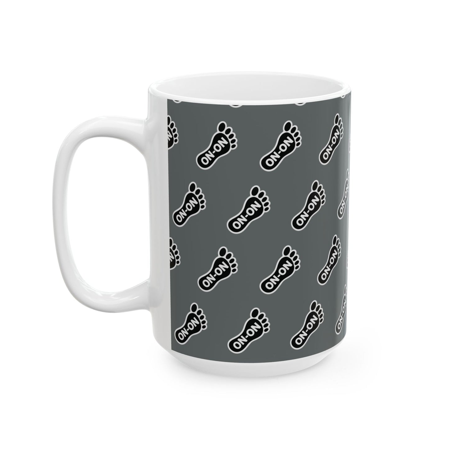 WAH3 Grey On-On Foot Ceramic Mug - 11oz & 15oz