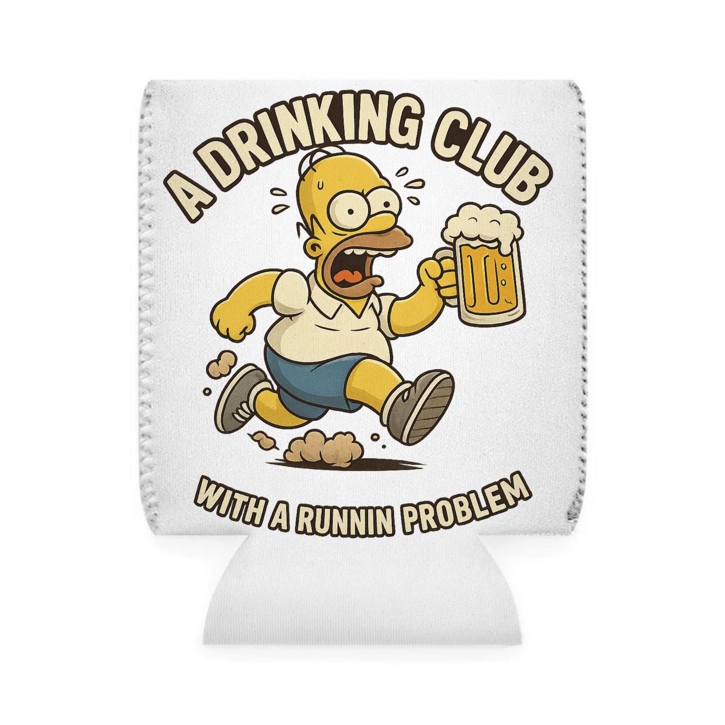 WAH3 Tropic Simpsons Runnin Parody Funny Can Cooler Sleeve, Beverage Insulator for Parties, Novelty Gift for Beer Lovers, Unique Wedding Favor, Summer BBQ Accessory