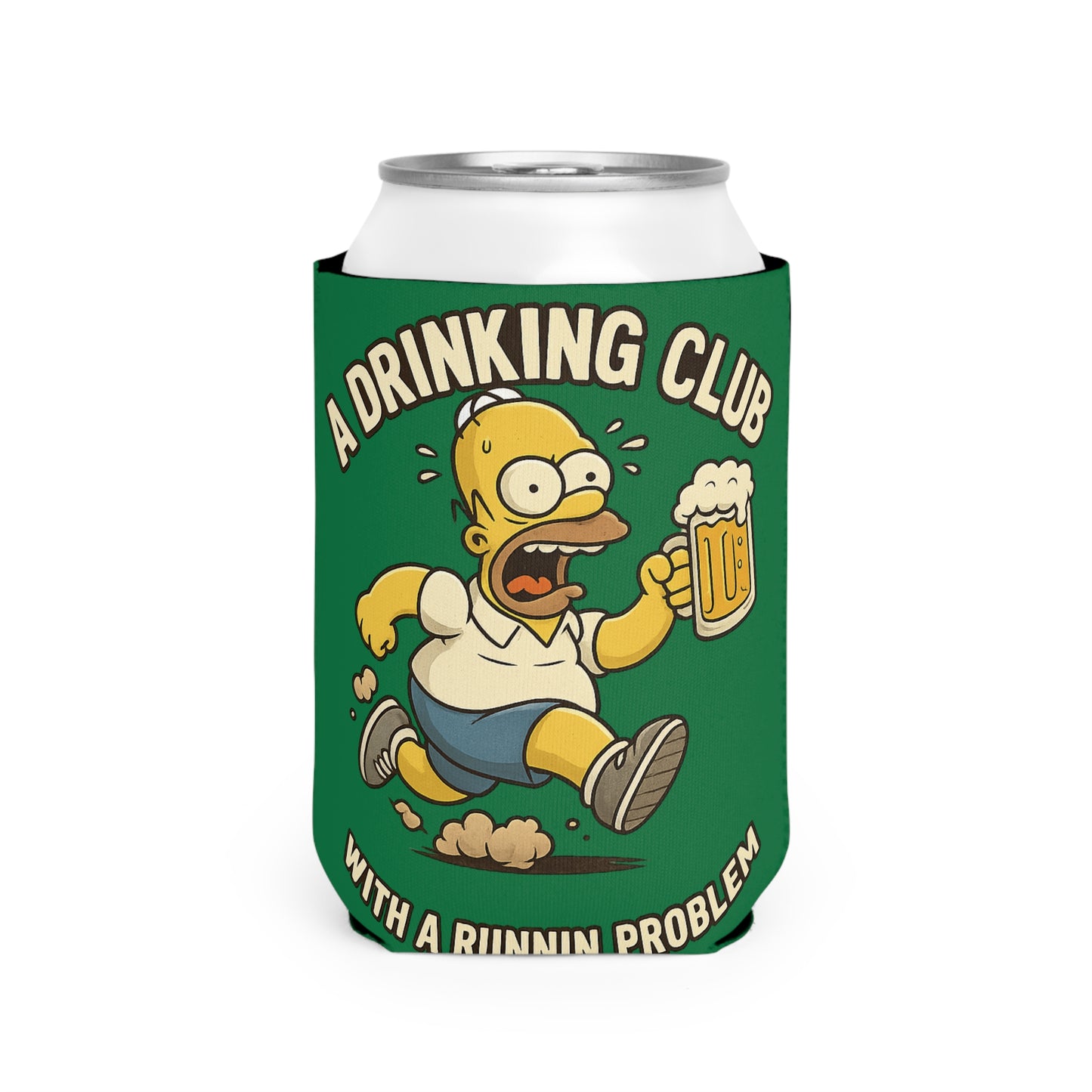 WAH3 Green Tropic Simpsons Runnin Parody Funny Can Cooler Sleeve, Beverage Insulator for Parties, Novelty Gift for Beer Lovers, Unique Wedding Favor, Summer BBQ Accessory