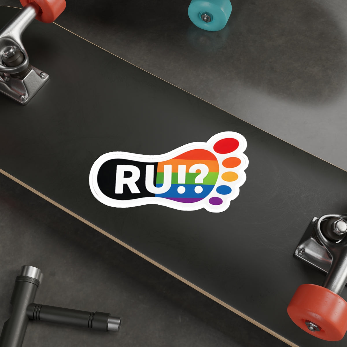 WAH3 RU!? Foot Die-Cut Stickers