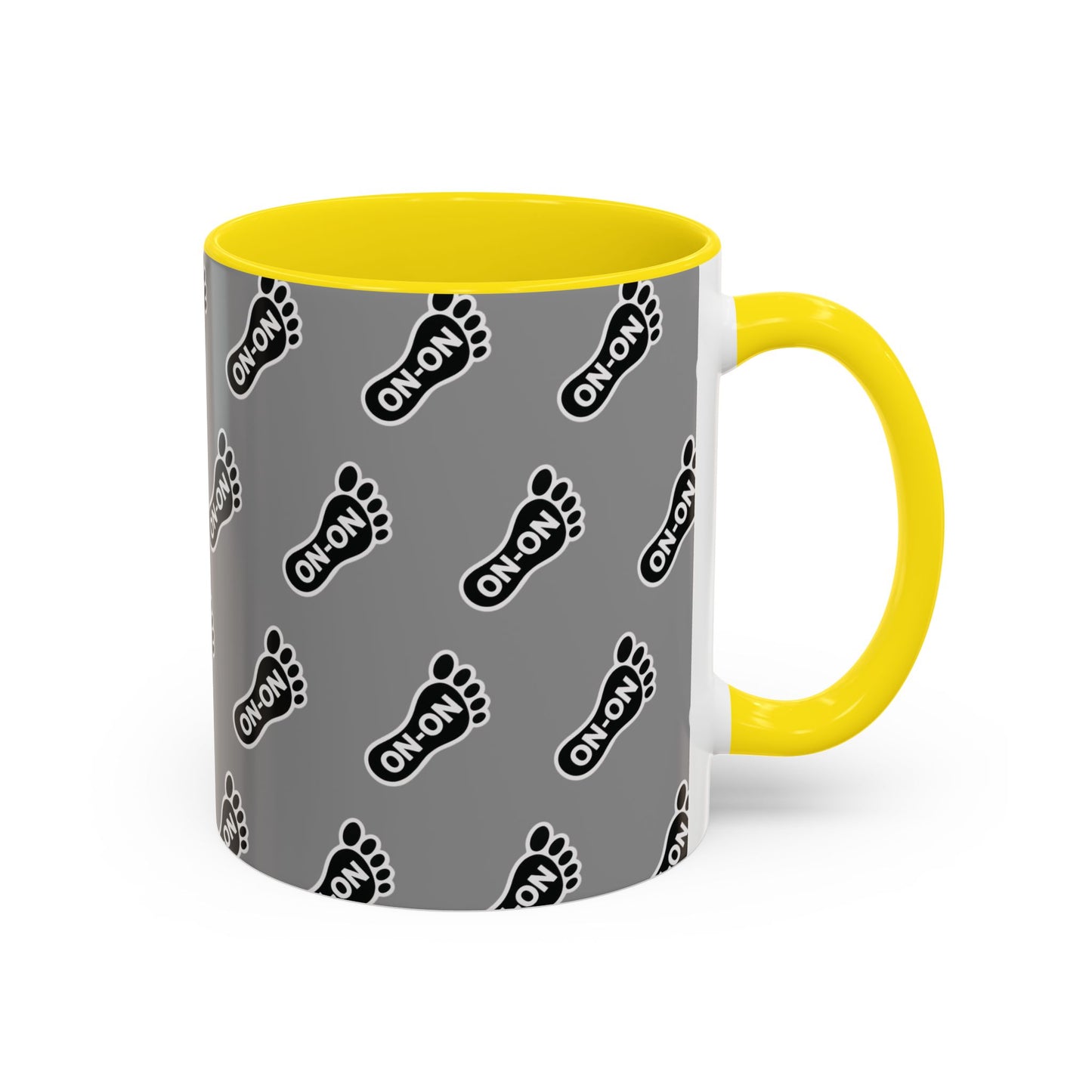 WAH3 Grey BG On-On Footprint Accent Coffee Mug - 11oz & 15oz