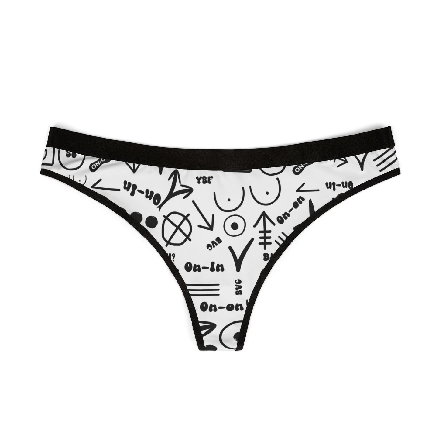 WAH3 Symbols Women's Thongs, Fun Underwear, Stylish Lingerie, Graphic Briefs, Unique Gift for Her