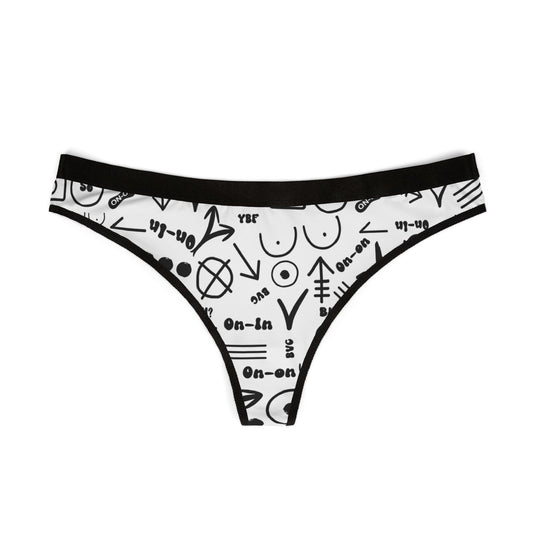 WAH3 Symbols Women's Thongs, Fun Underwear, Stylish Lingerie, Graphic Briefs, Unique Gift for Her