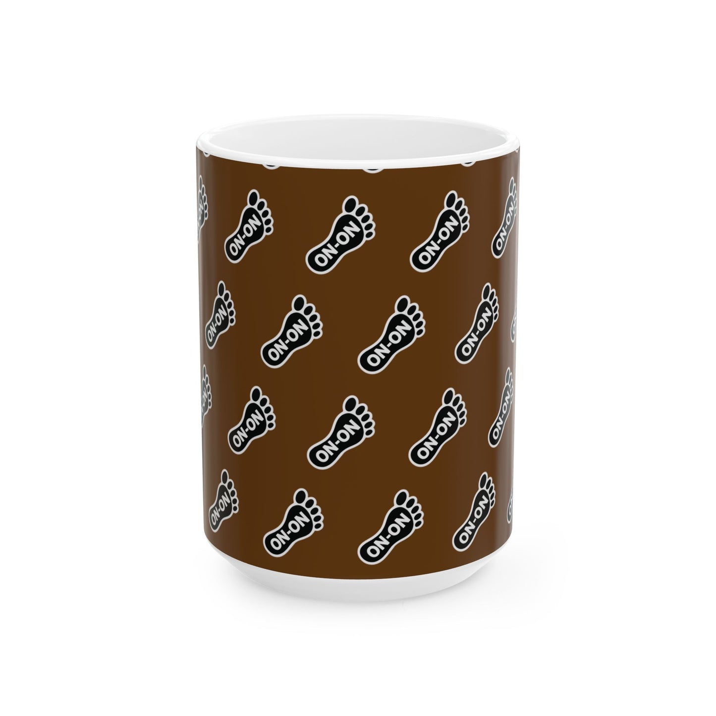 WAH3 Brown On-On Foot Ceramic Mug - 11oz & 15oz