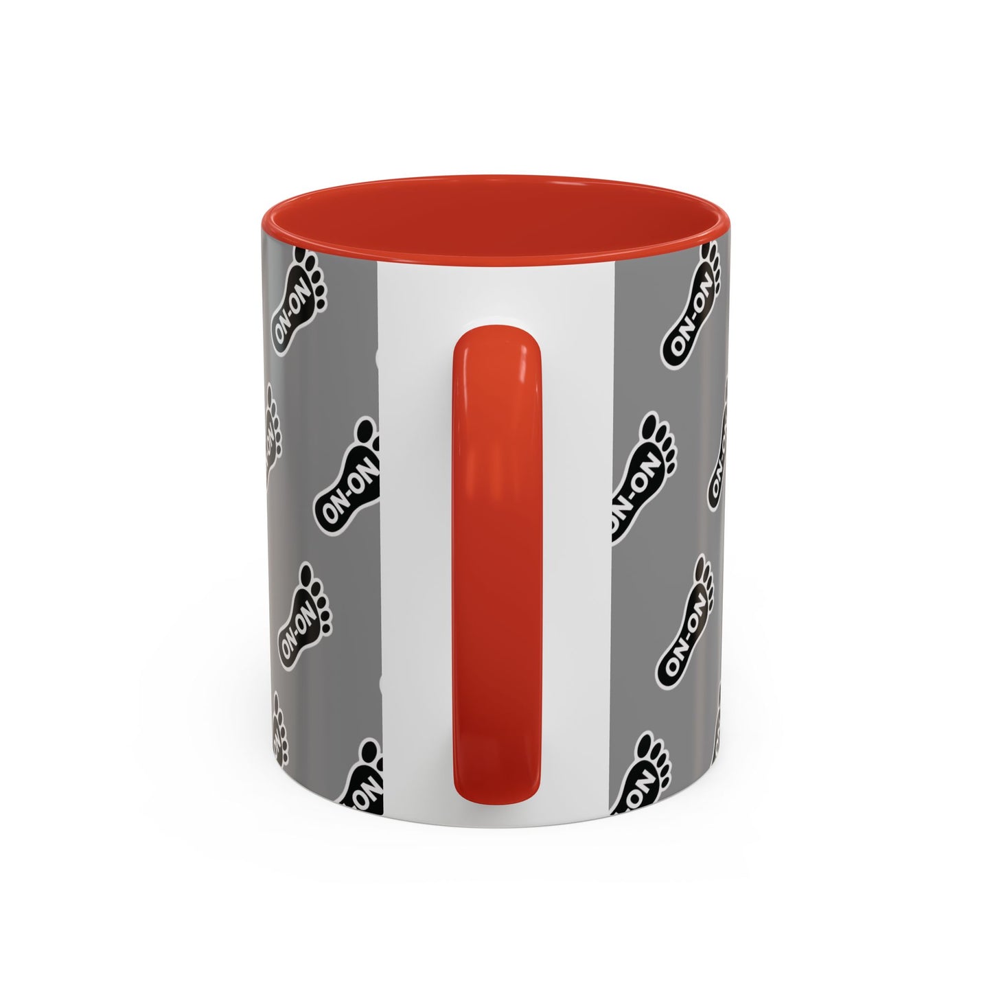 WAH3 Grey BG On-On Footprint Accent Coffee Mug - 11oz & 15oz