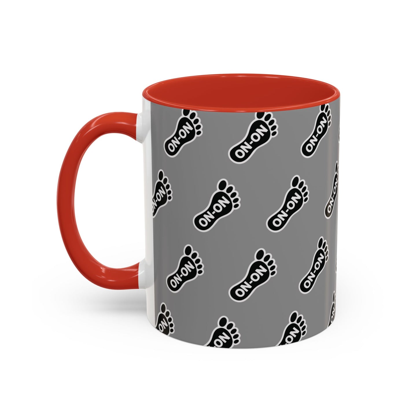 WAH3 Grey BG On-On Footprint Accent Coffee Mug - 11oz & 15oz