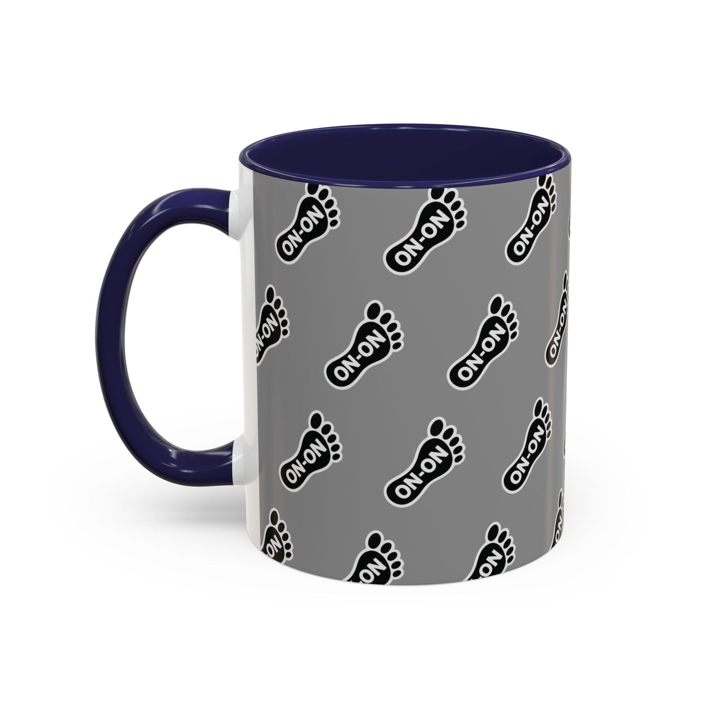 WAH3 Grey BG On-On Footprint Accent Coffee Mug - 11oz & 15oz