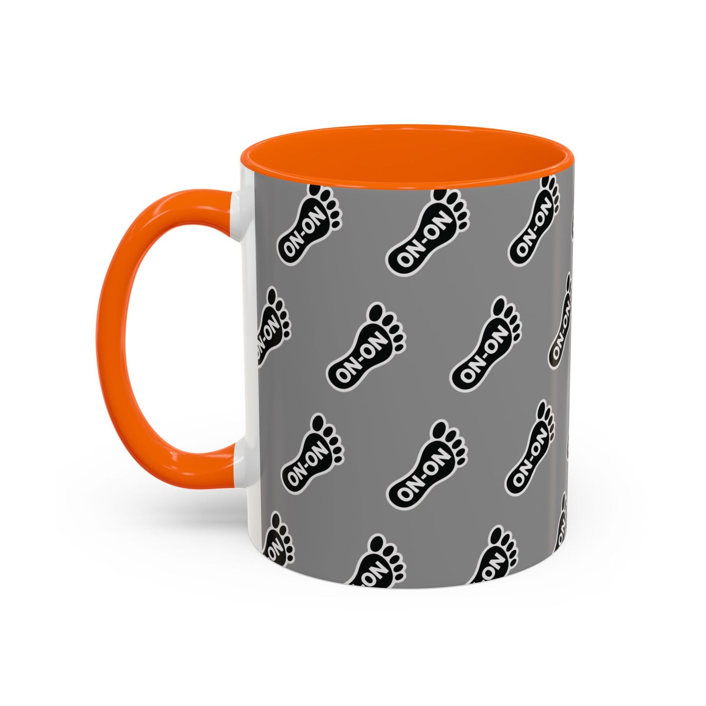 WAH3 Grey BG On-On Footprint Accent Coffee Mug - 11oz & 15oz