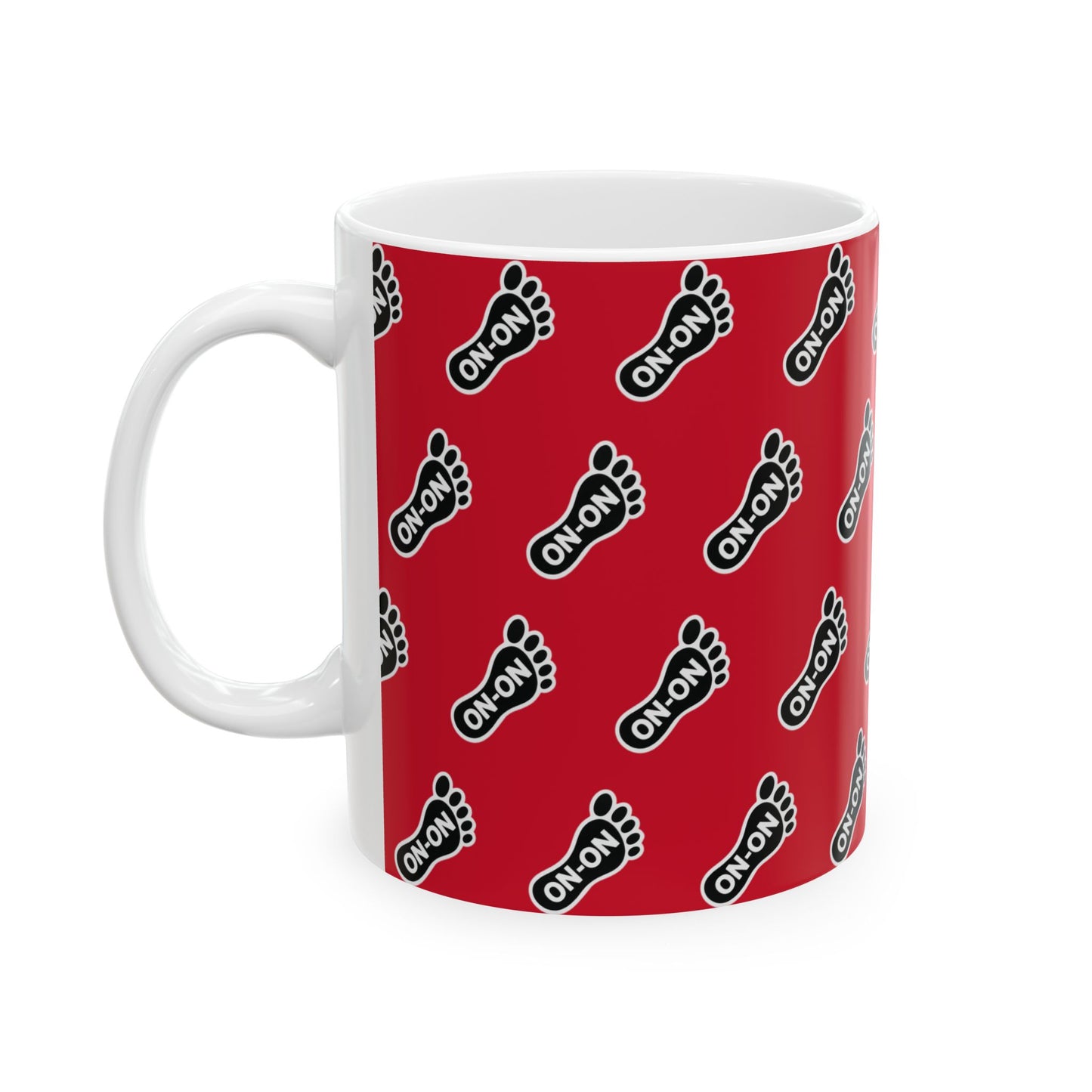 WAH3 Red On-On Foot Ceramic Mug - 11oz & 15oz