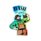 Holographic WAH3 Hash Husband Die-Cut Stickers - Fun and Unique Designs for Everyday Adventures