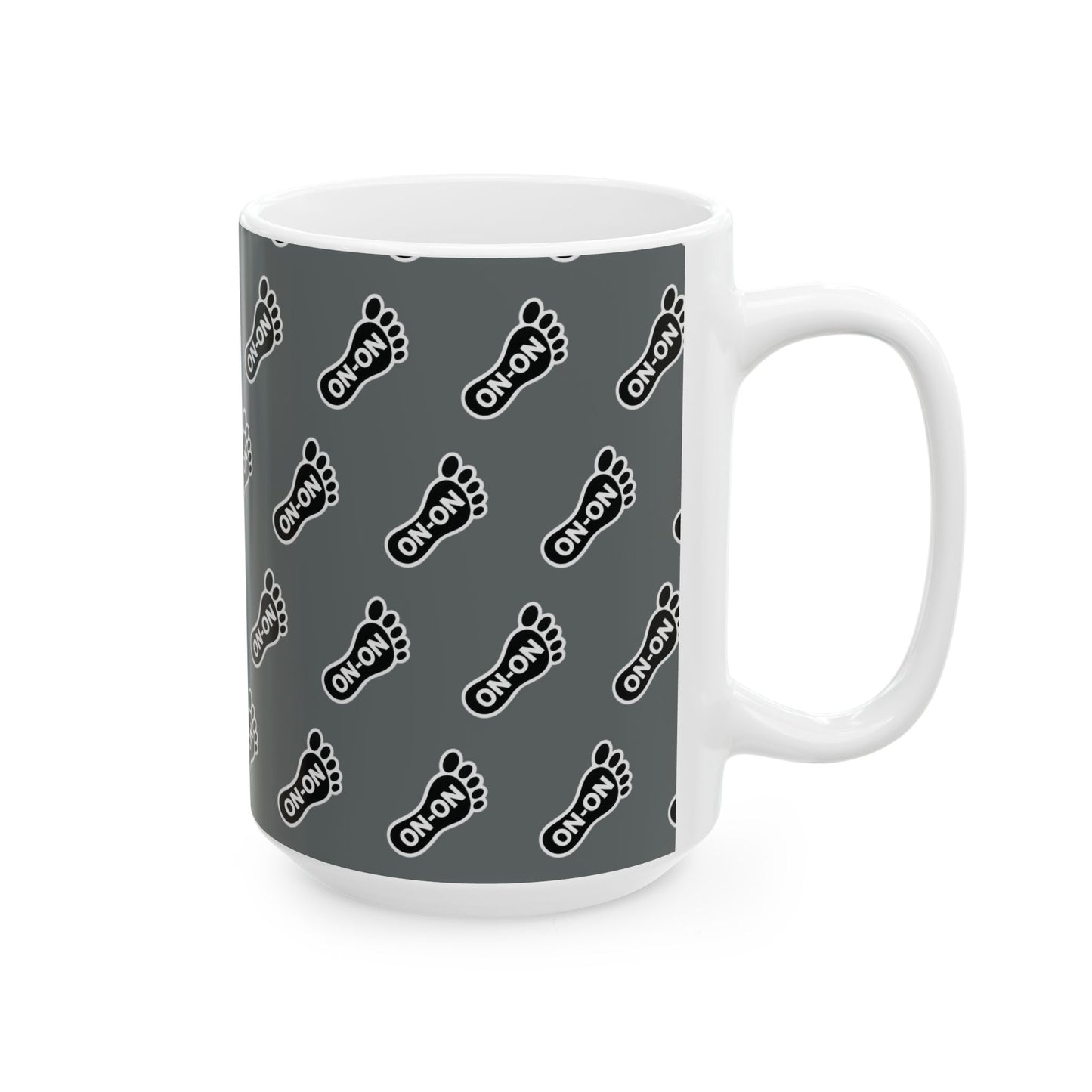 WAH3 Grey On-On Foot Ceramic Mug - 11oz & 15oz
