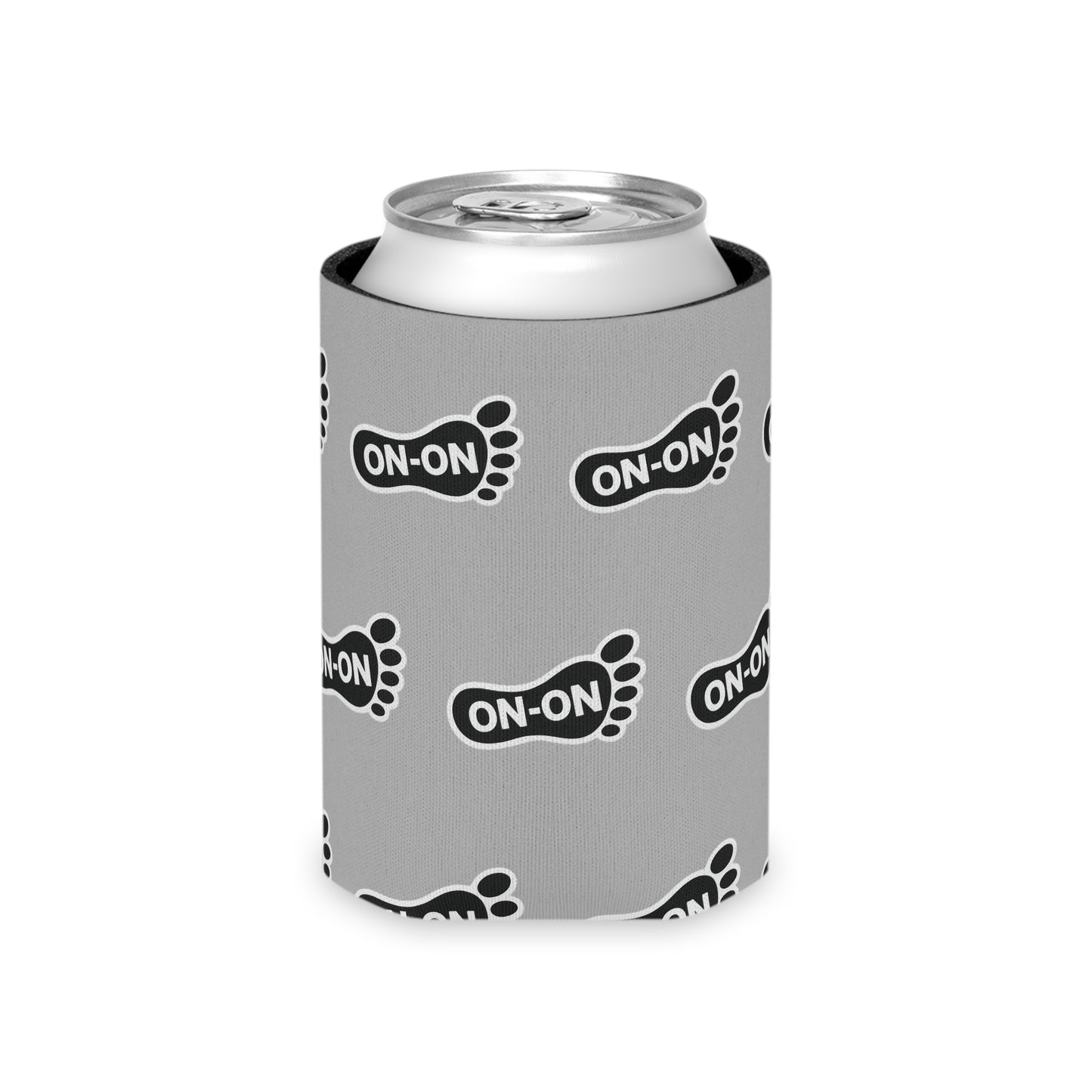 WAH3 On-on Grey Footprint Can Cooler – Fun & Quirky Drink Sleeve for Parties
