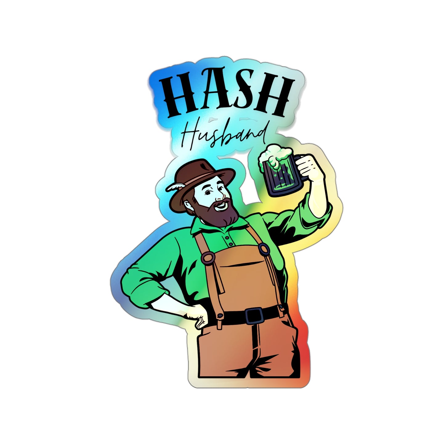 Holographic WAH3 Hash Husband Die-Cut Stickers - Fun and Unique Designs for Everyday Adventures