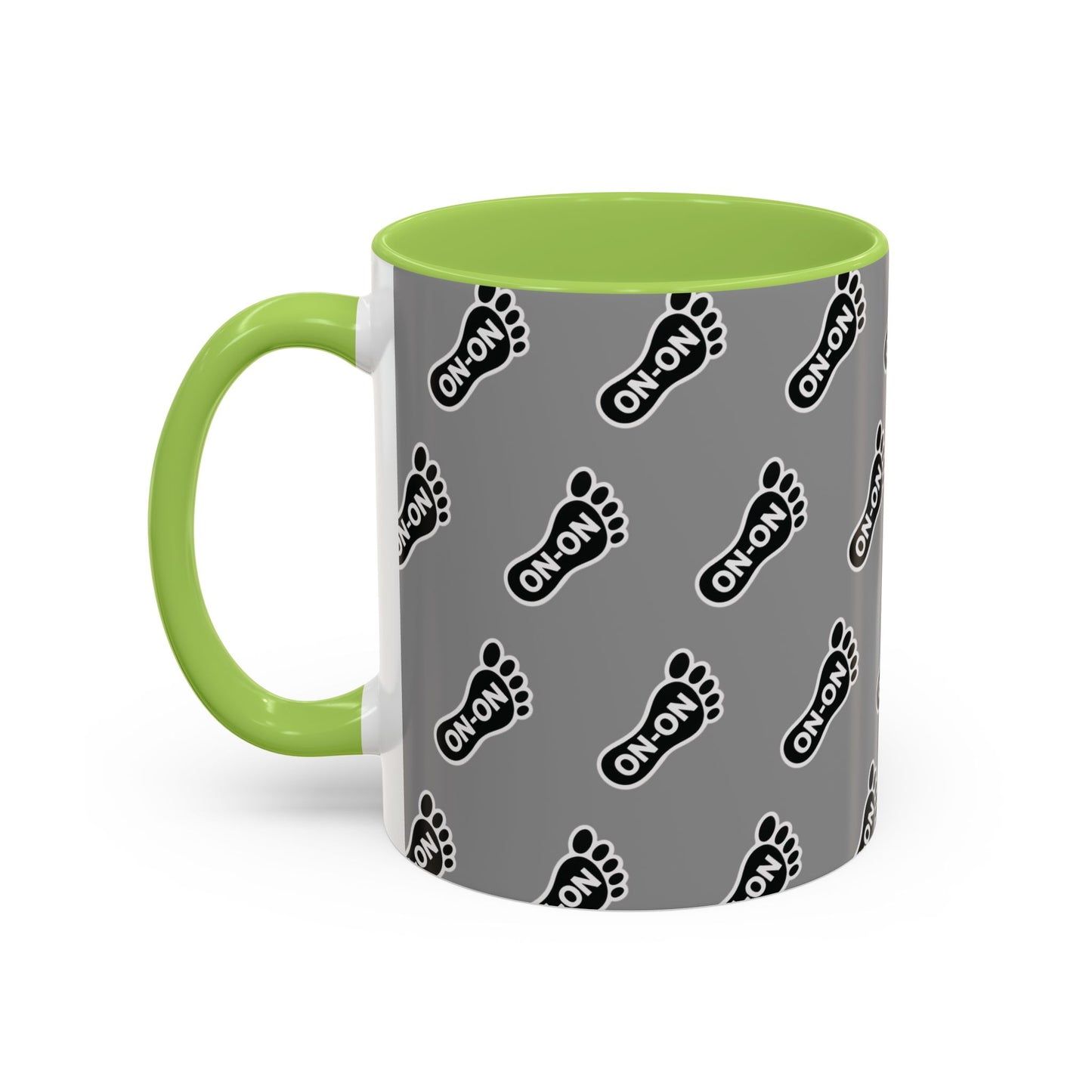 WAH3 Grey BG On-On Footprint Accent Coffee Mug - 11oz & 15oz