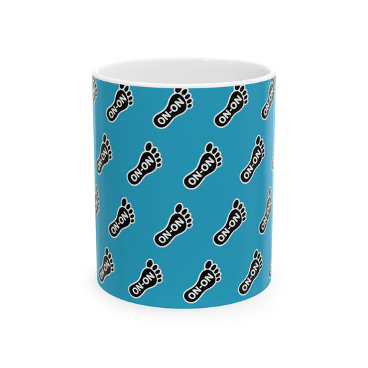 WAH3 Turquoise On-On Foot Ceramic Mug - 11oz & 15oz