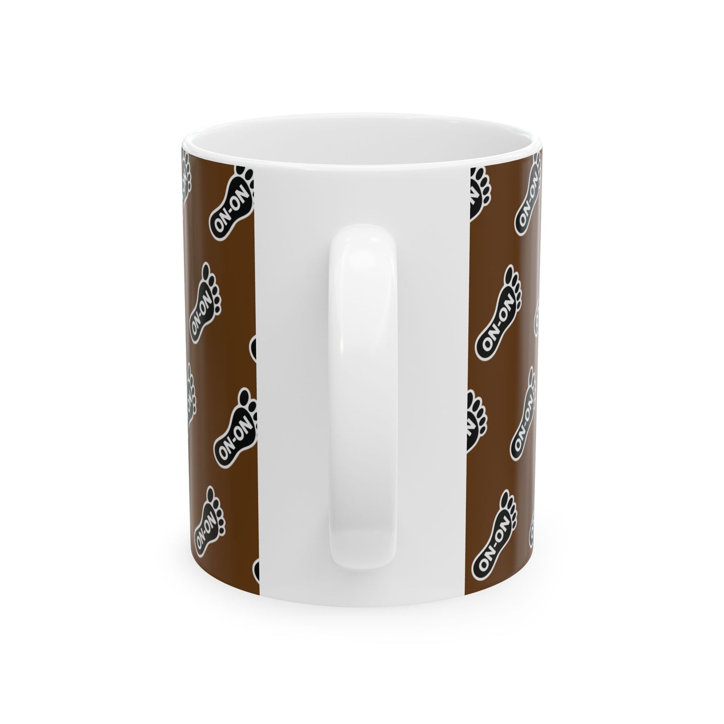 WAH3 Brown On-On Foot Ceramic Mug - 11oz & 15oz