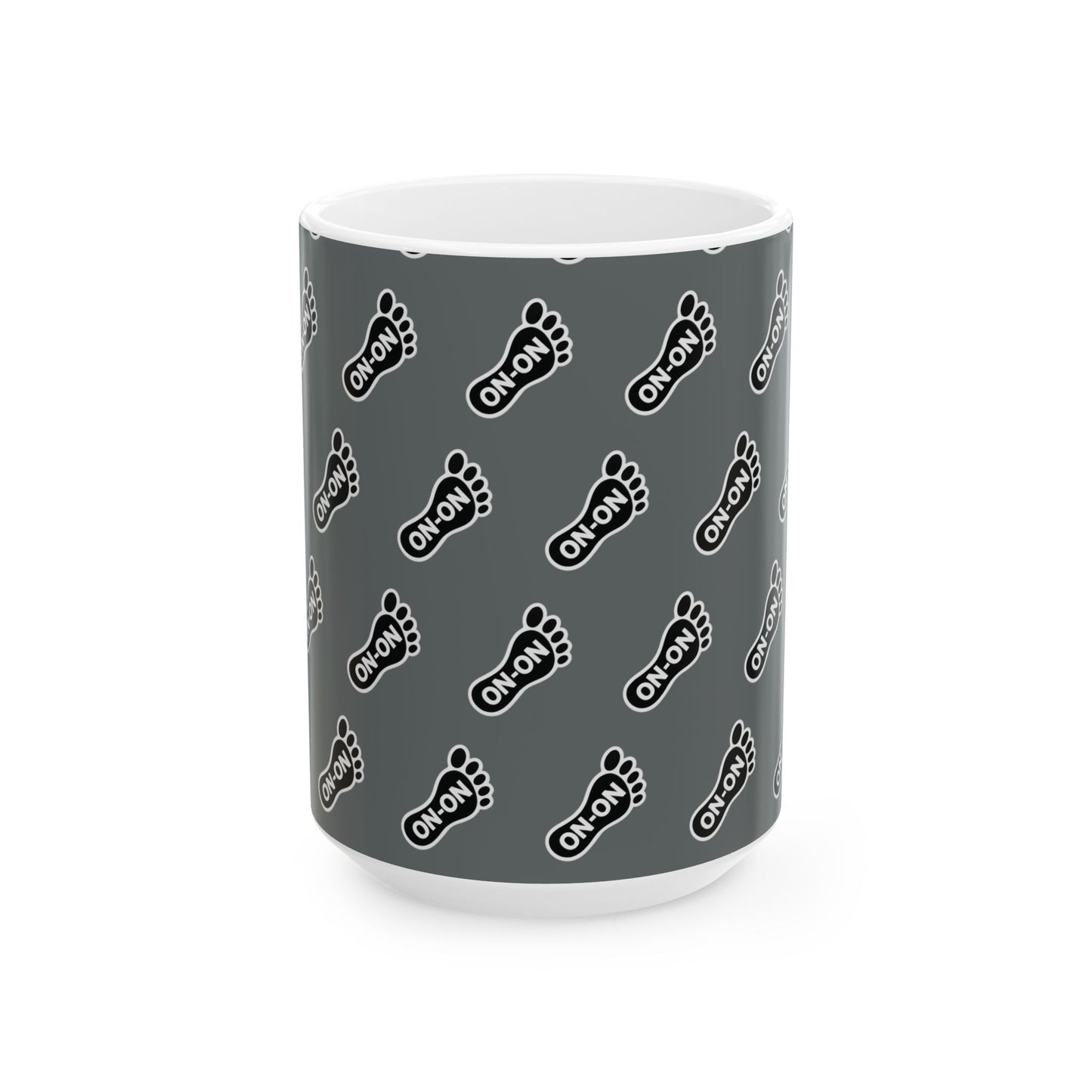 WAH3 Grey On-On Foot Ceramic Mug - 11oz & 15oz